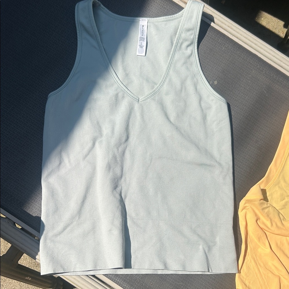 Athleta Soft Blue Ribbed Tank Top